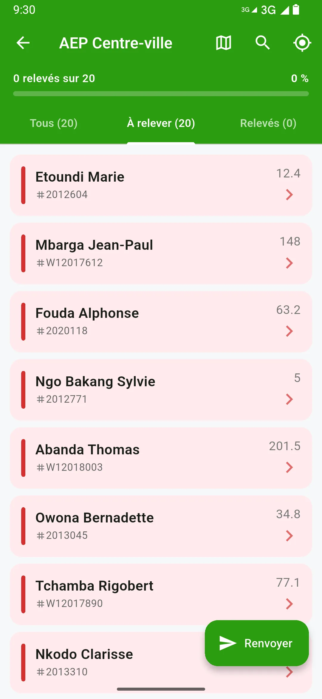 Onglet « À relever » : tous les compteurs en rouge.